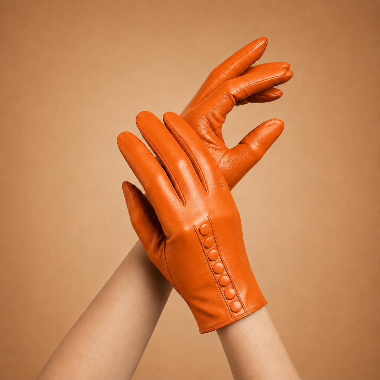 Full-Finger Dress Gloves with Buttoned Cuffs
